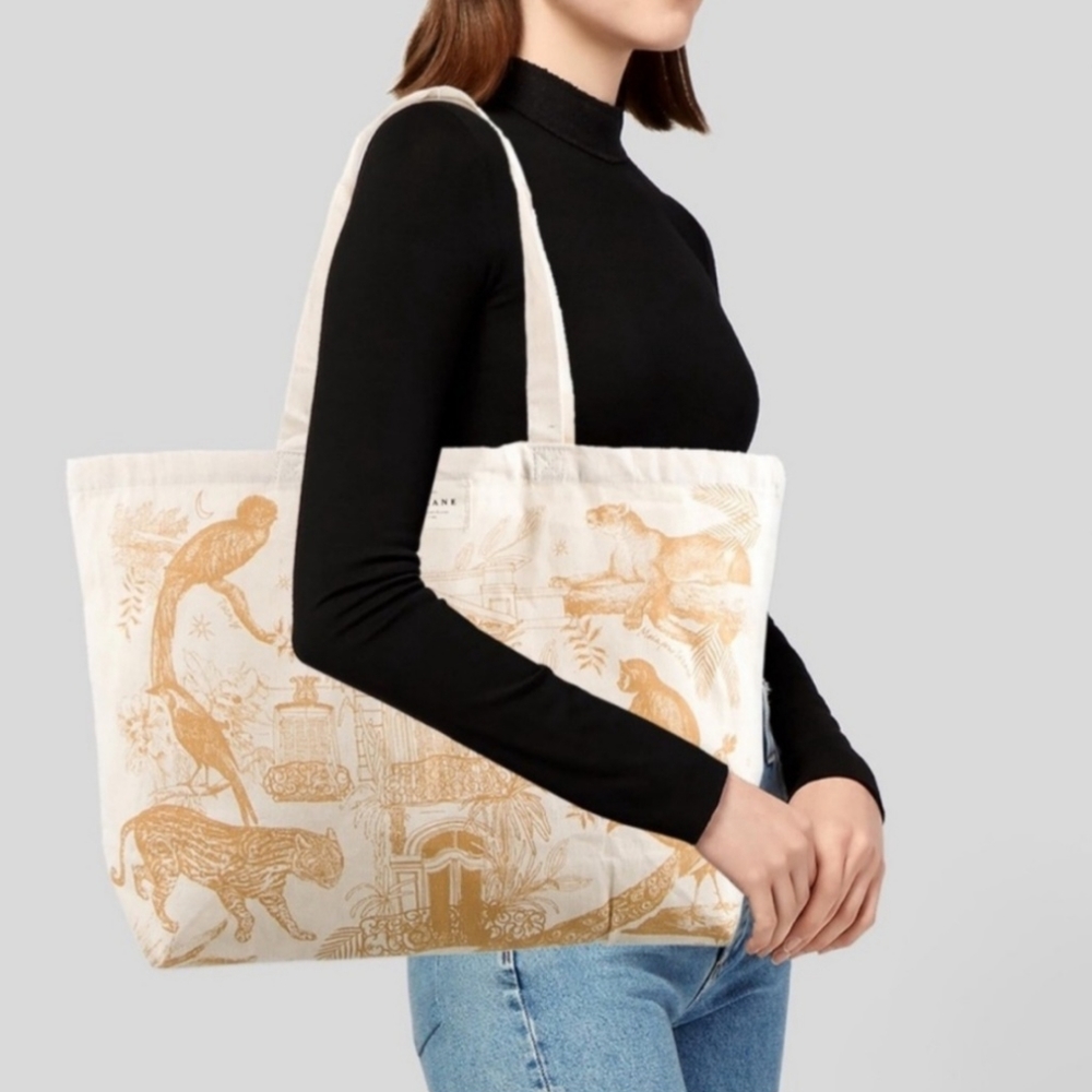 NWOT Sézane Canvas Tote in Jungle Print